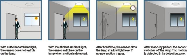 Stairwell Corridor 800w Long Range Automatic Dimming Motion Sensor
