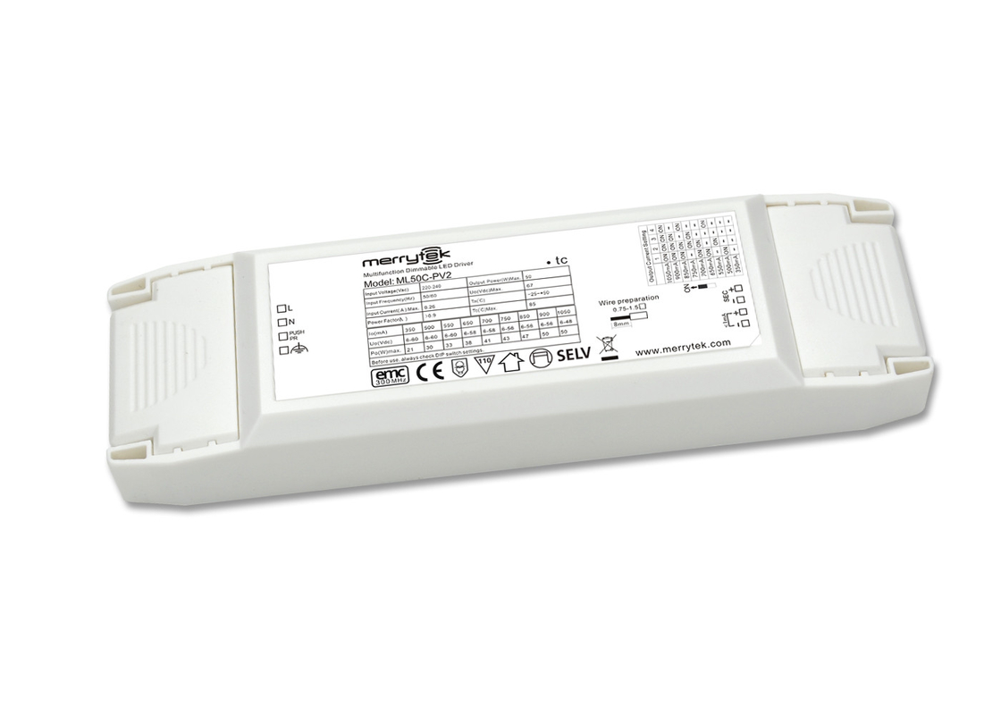 Multi - Output 1-10V Dimmable LED Driver 50W For LED Panel Light , RoHS