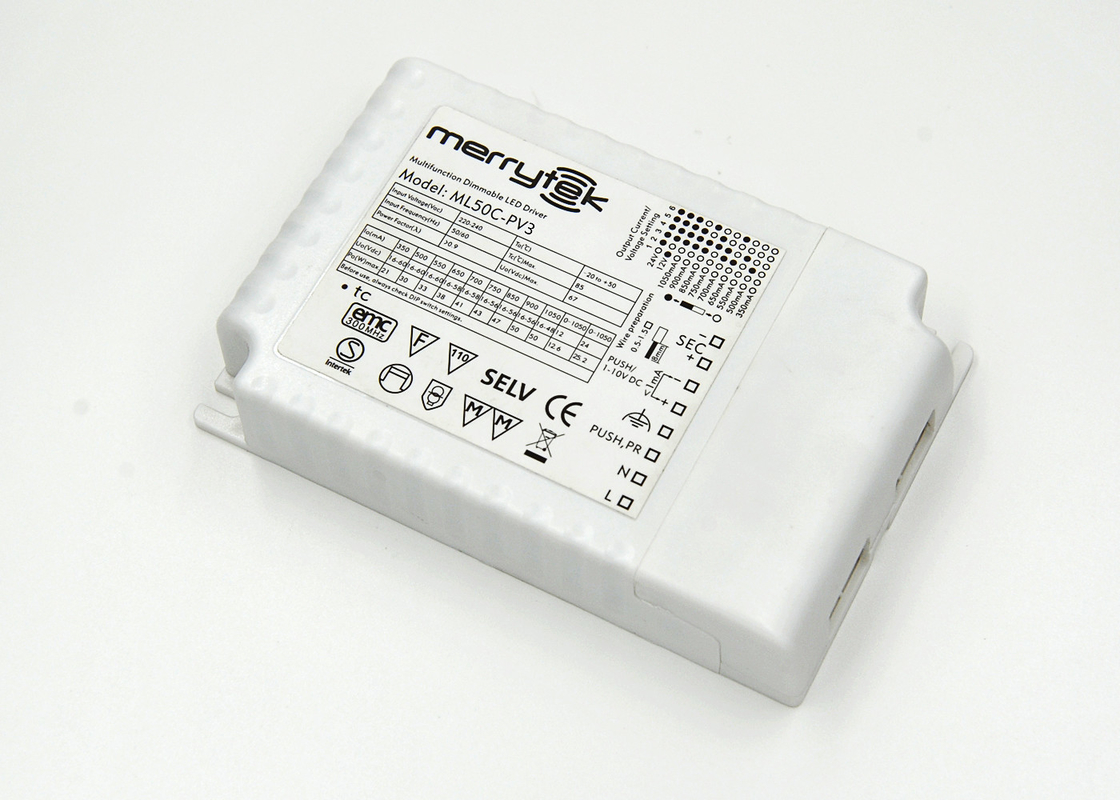Flicker-free Hot Plug Series 1-10V Dimmable LED Driver ML50C-PVH 50W Max
