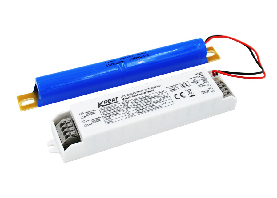 LED Emergency Driver Power 2W Emergency Time 3h & External LiFePO4 Battery KE003-02M180HE