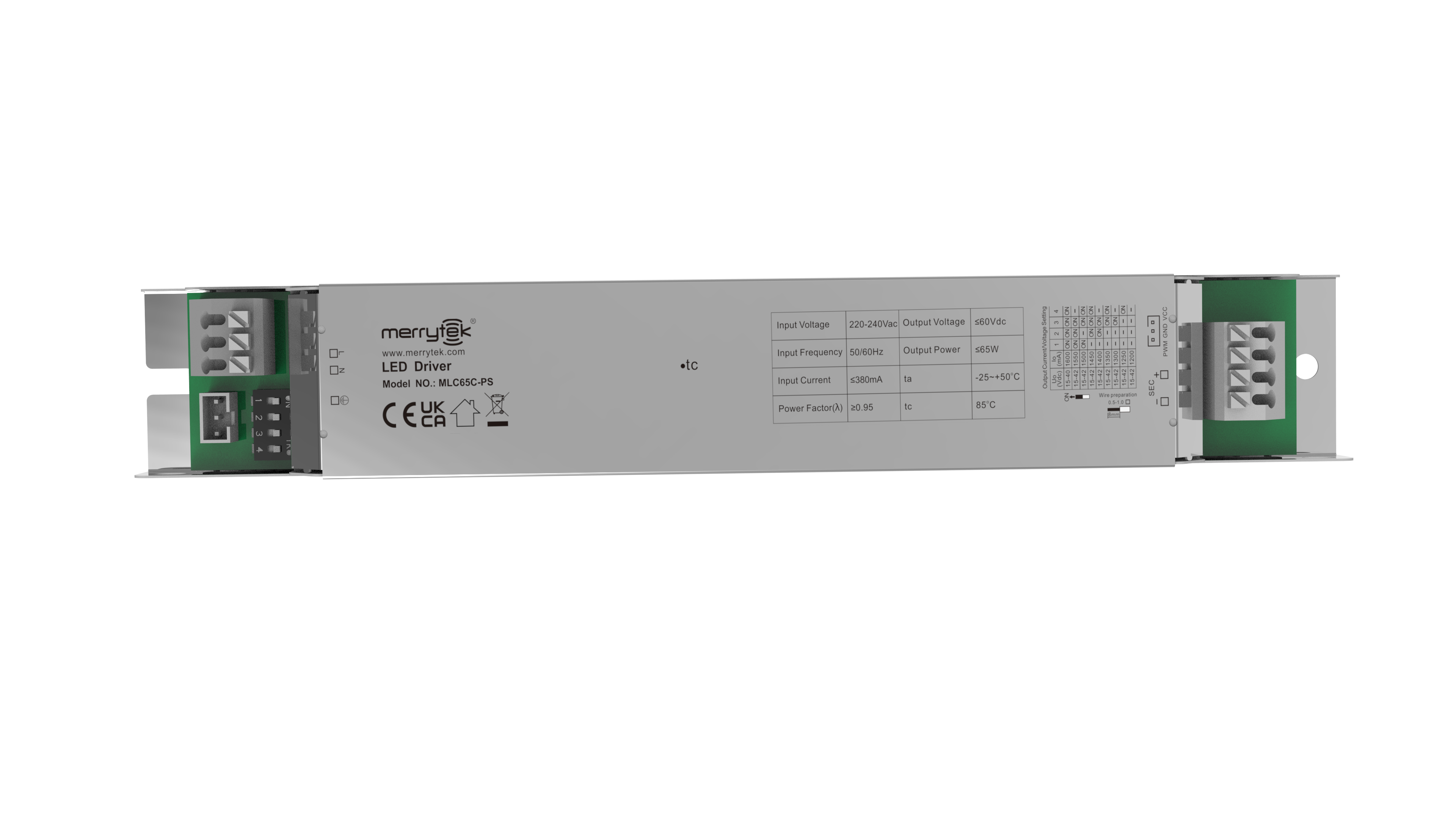 65W Isolated LED Driver with PWM Dimming, 1200-1600mA