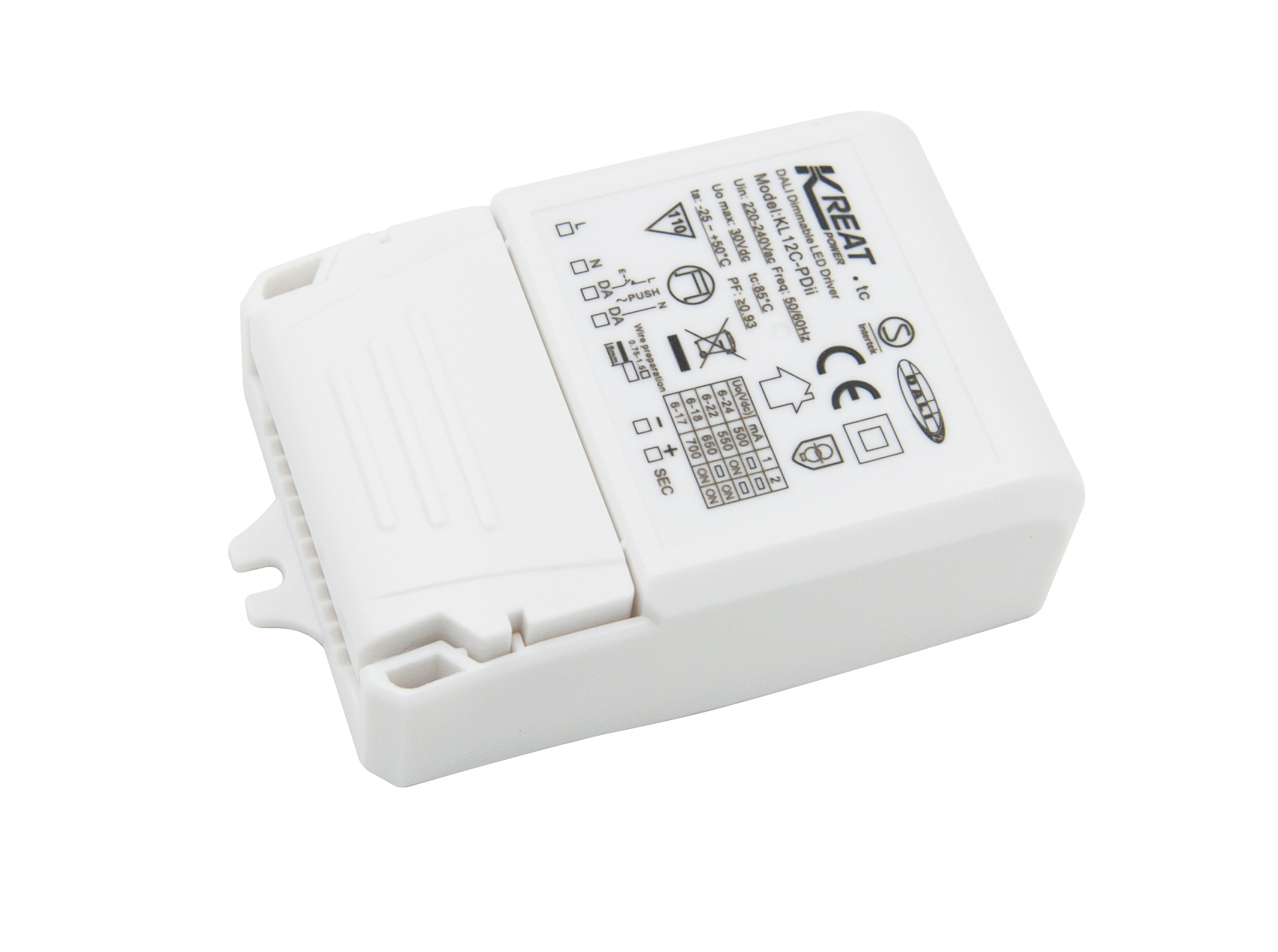 DALI2 DT6 150-500mA 12W Dimmable LED Driver with NFC